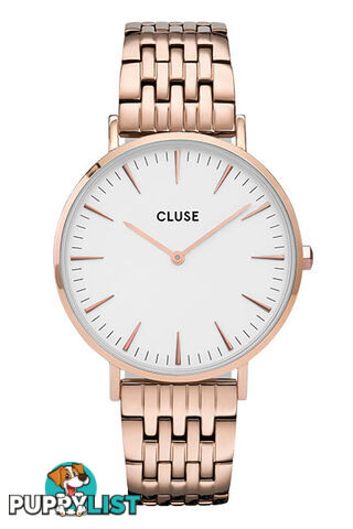 Cluse La Boheme Rose Gold White/Rose Gold Link Watch CW0101201024 - 8719743375147