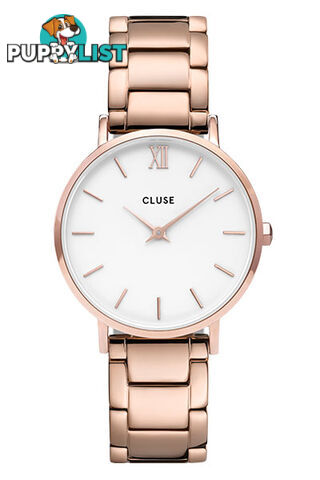 Cluse Minuit Rose Gold White/Rose Gold Link Watch CW0101203027 - 8719743375178