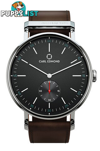 Carl Edmond Ryolit Dark Brown Silver/Black Dial 36mm Watch