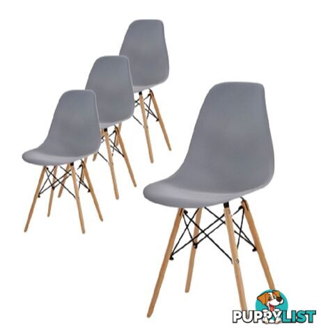 💺SAVE$100. 4 X MCM-style Slate Grey Dining Chairs