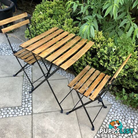 🌿Folding Timber Table+2 chairs Outdoor Setting