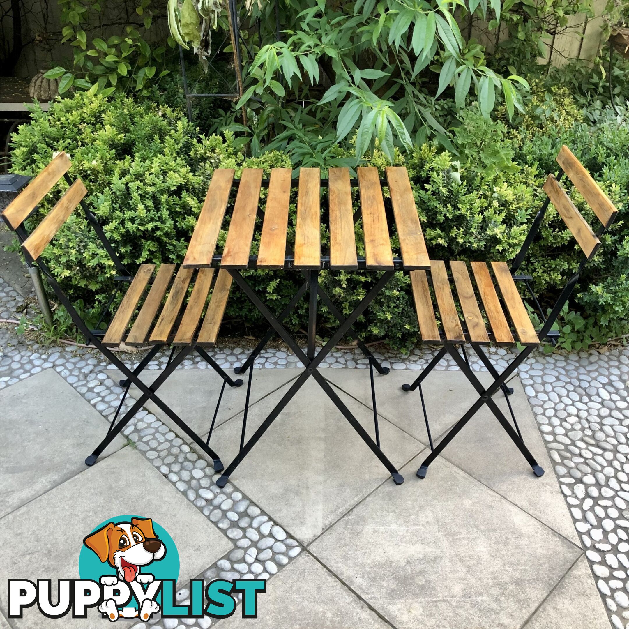 🌿Folding Timber Table+2 chairs Outdoor Setting