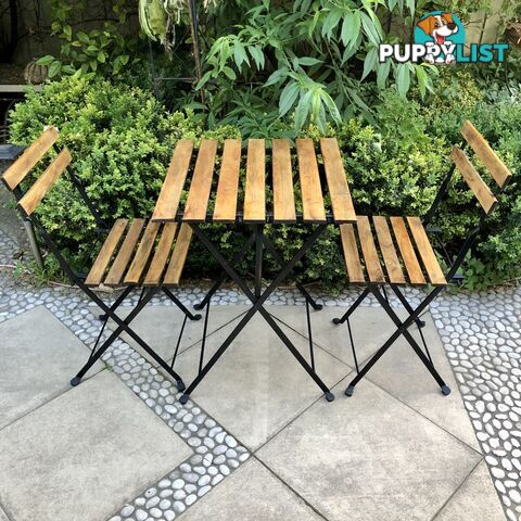 🌿Folding Timber Table+2 chairs Outdoor Setting