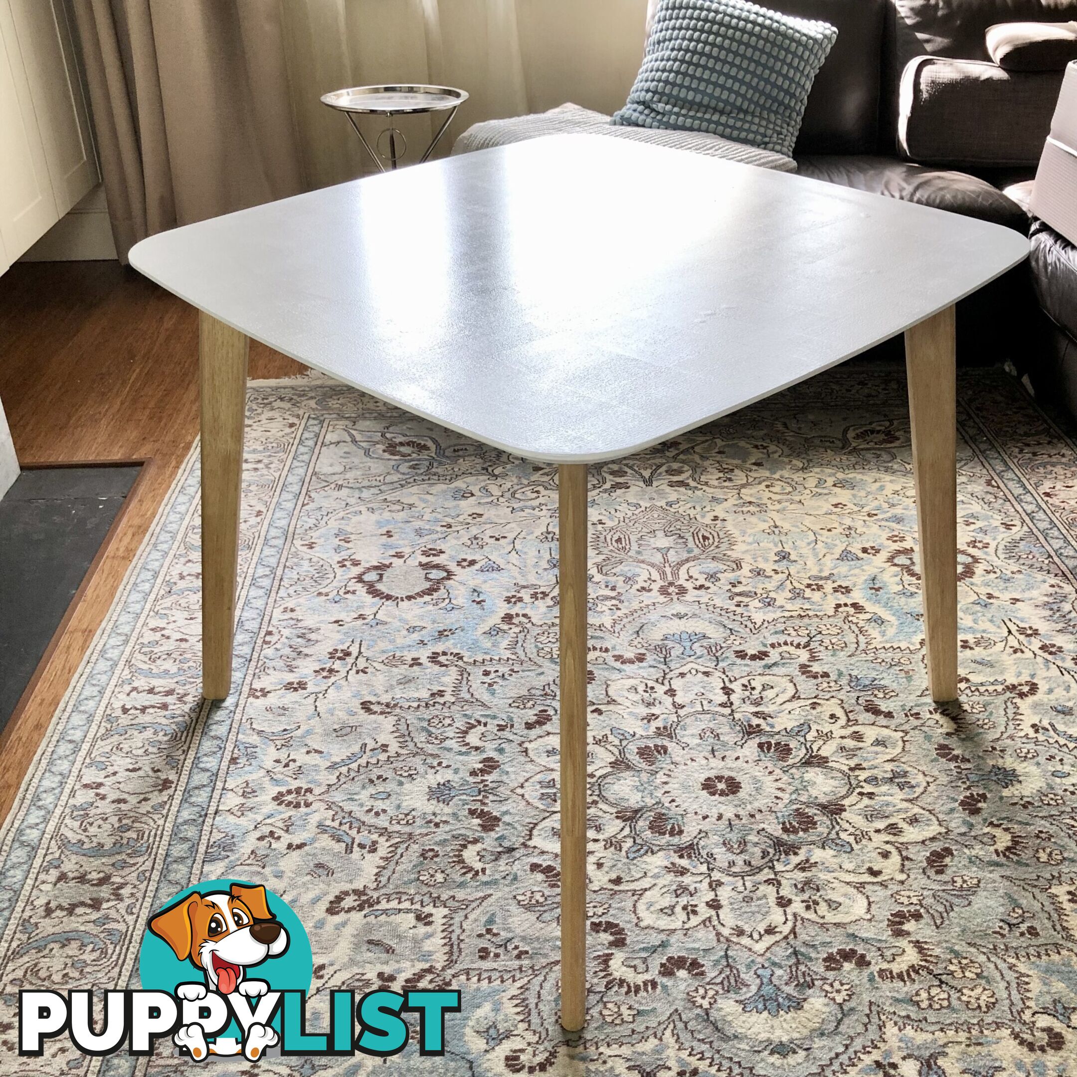 🌿4-Seater Perla Dining Table White/Natural