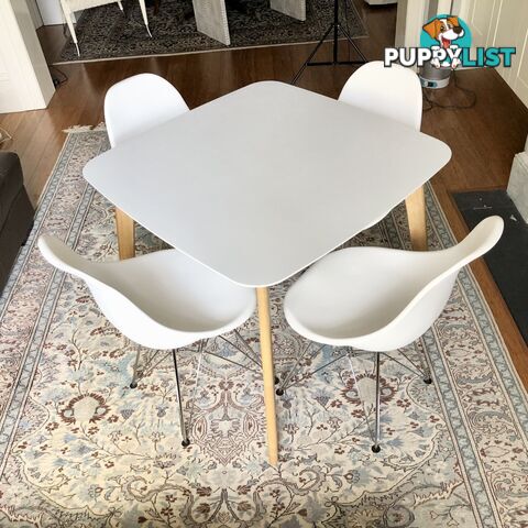 🌿4-Seater Perla Dining Table White/Natural