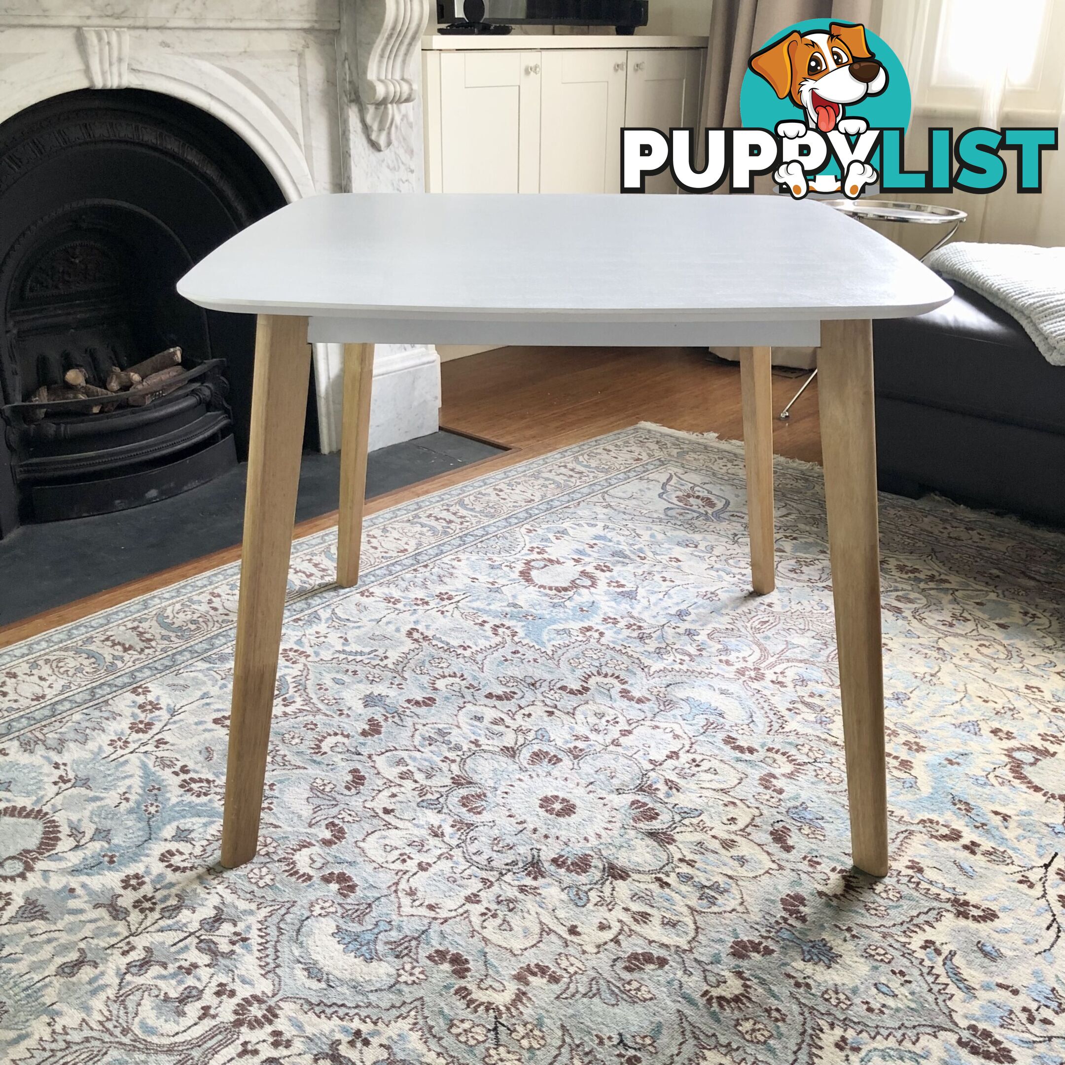 🌿4-Seater Perla Dining Table White/Natural