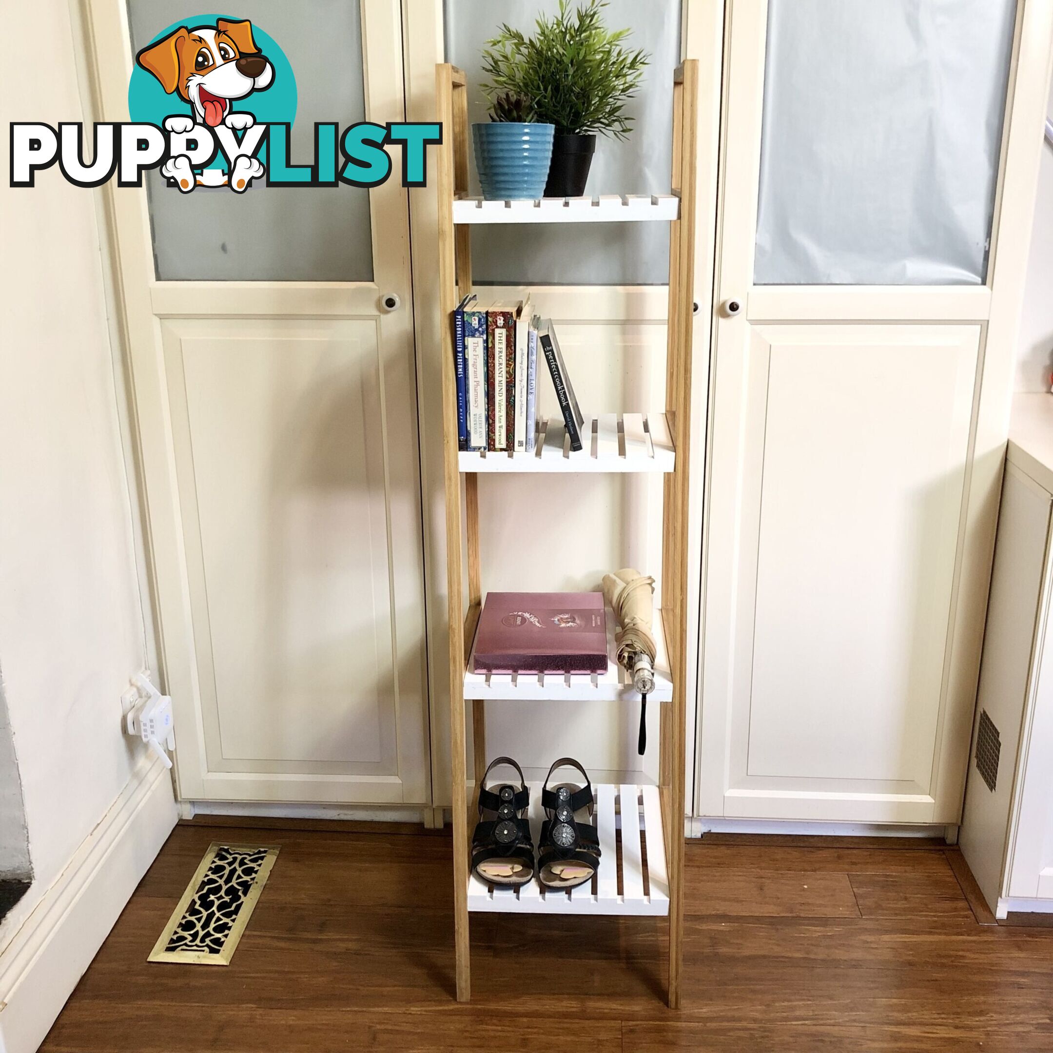 🐼138cm Tall 4-Tier Bamboo Storage Shelf