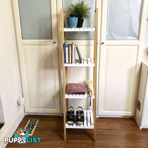 🐼138cm Tall 4-Tier Bamboo Storage Shelf