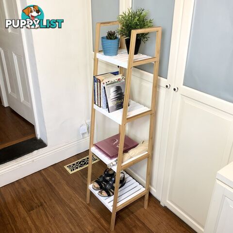 🐼138cm Tall 4-Tier Bamboo Storage Shelf