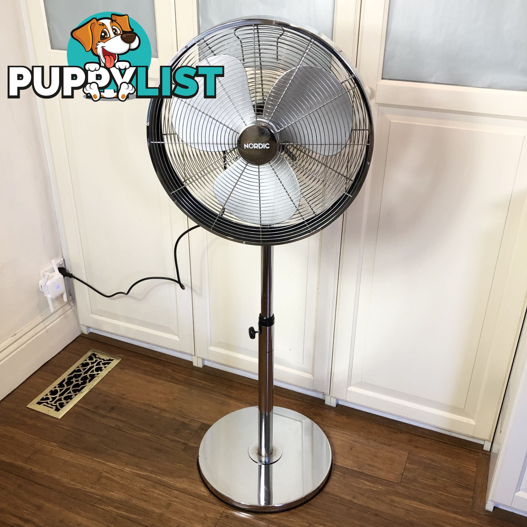 🌬Deluxe Nordic Adjustable Chrome Oscillating Pedestal Fan