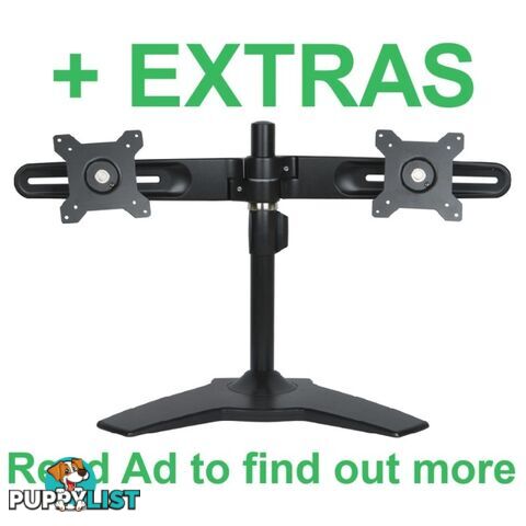 💻Fully Adjustable Dual Monitor Stand, Tilt, Swivel, Rotate, VESA Comp