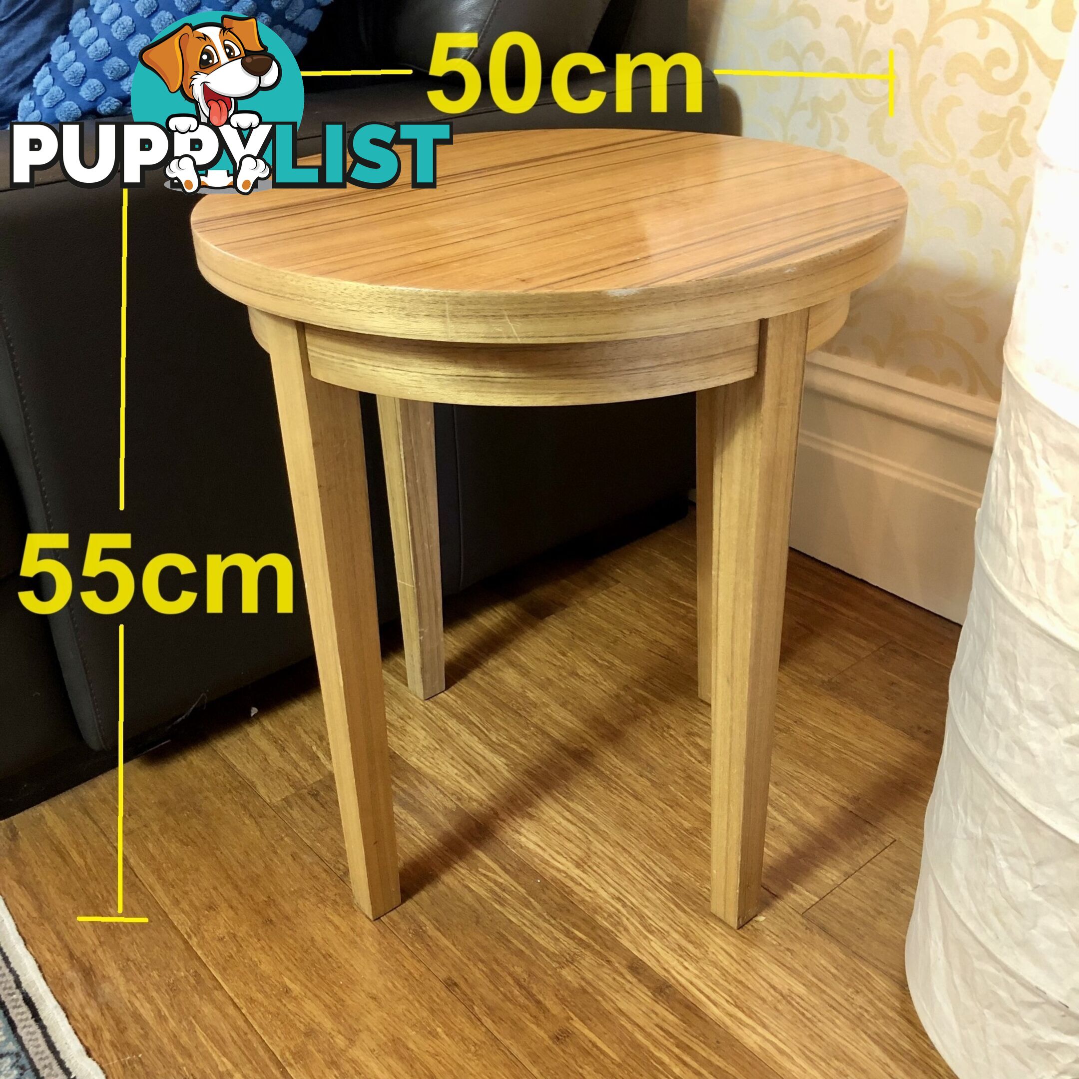 Contemporary-style Round Timber Side Table