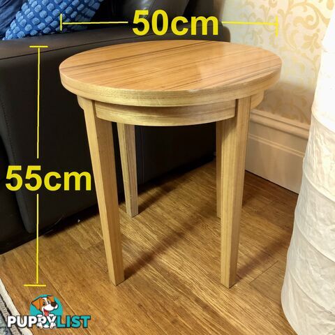 Contemporary-style Round Timber Side Table
