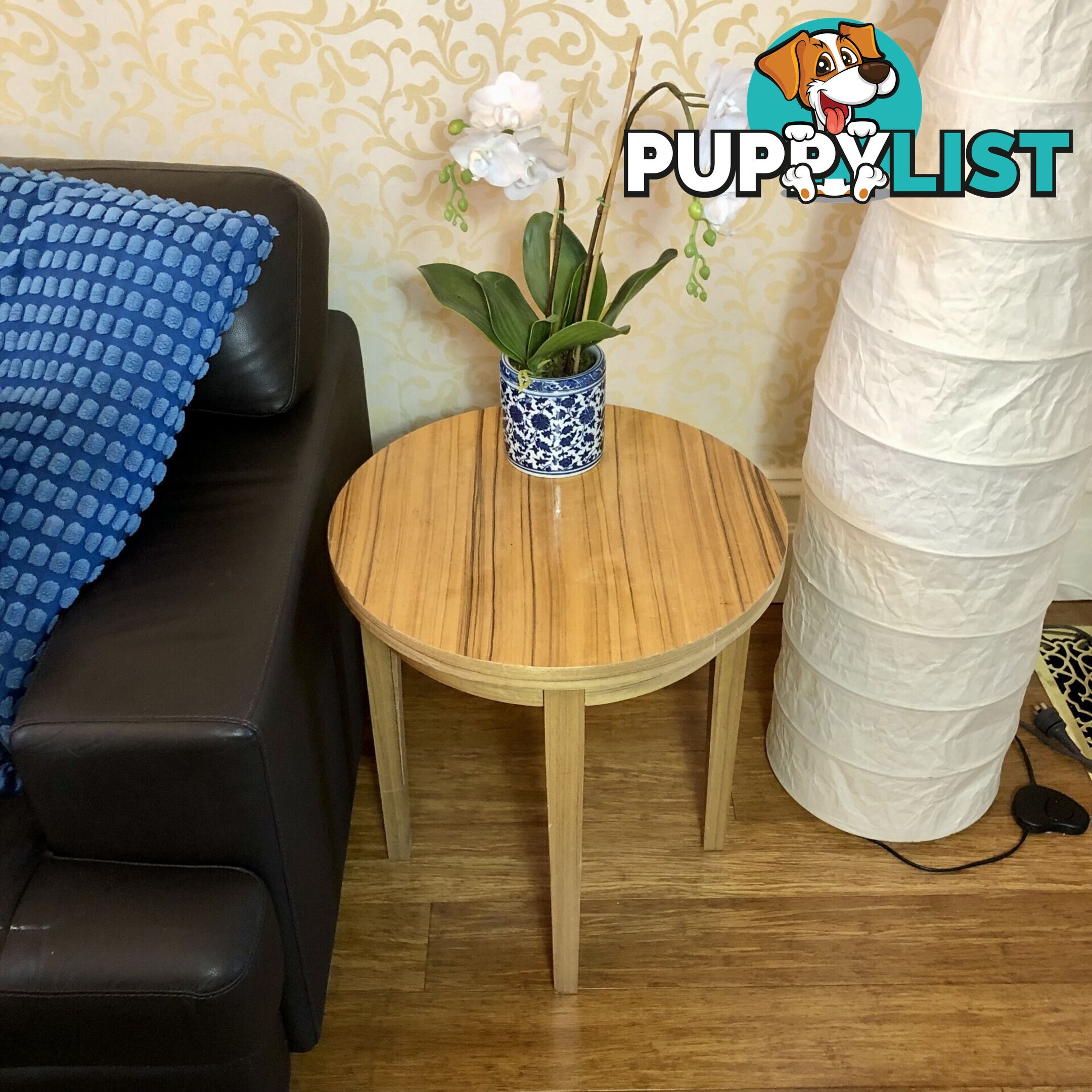 Contemporary-style Round Timber Side Table