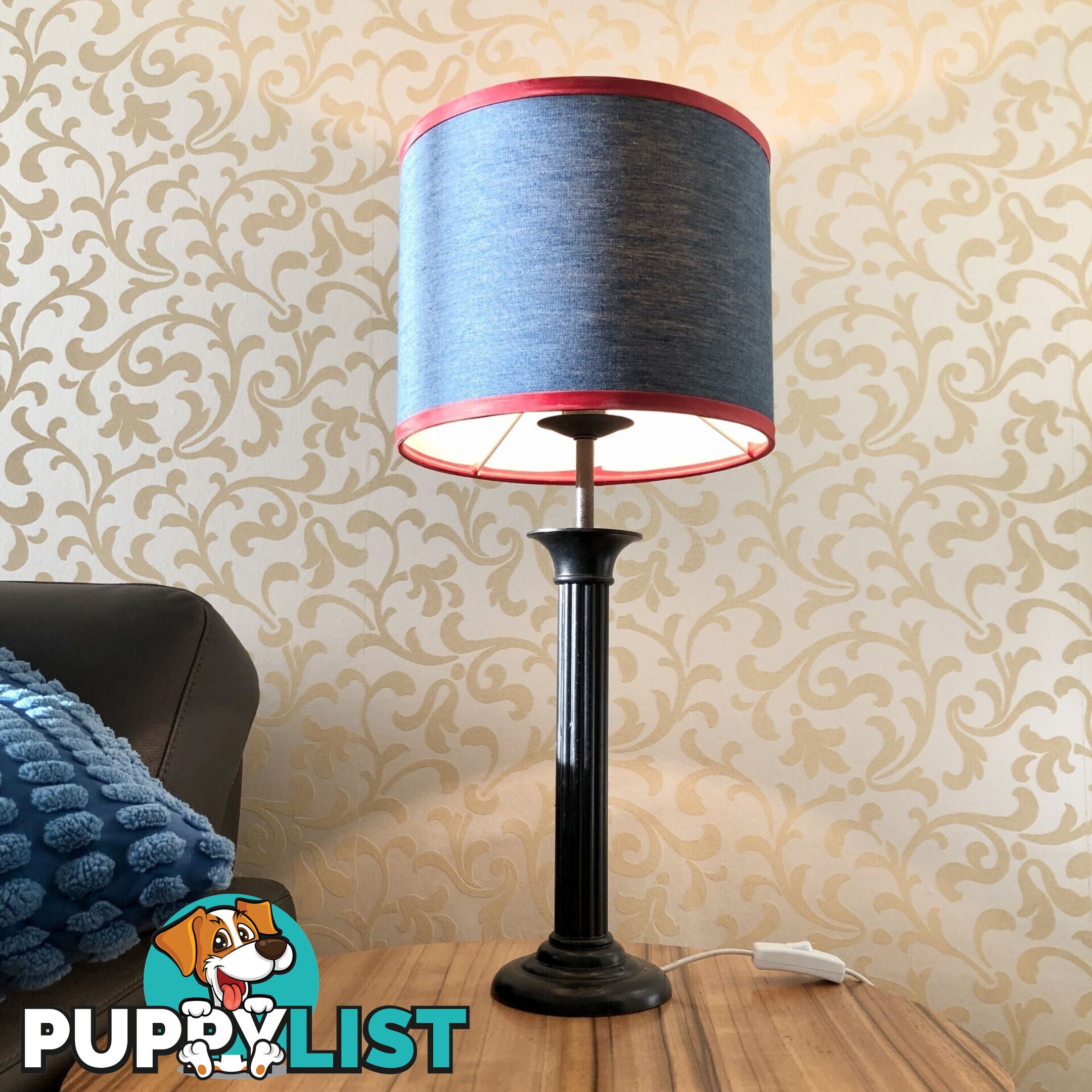 💡Contemporary Style Blue Red and Black Side Table Lamp