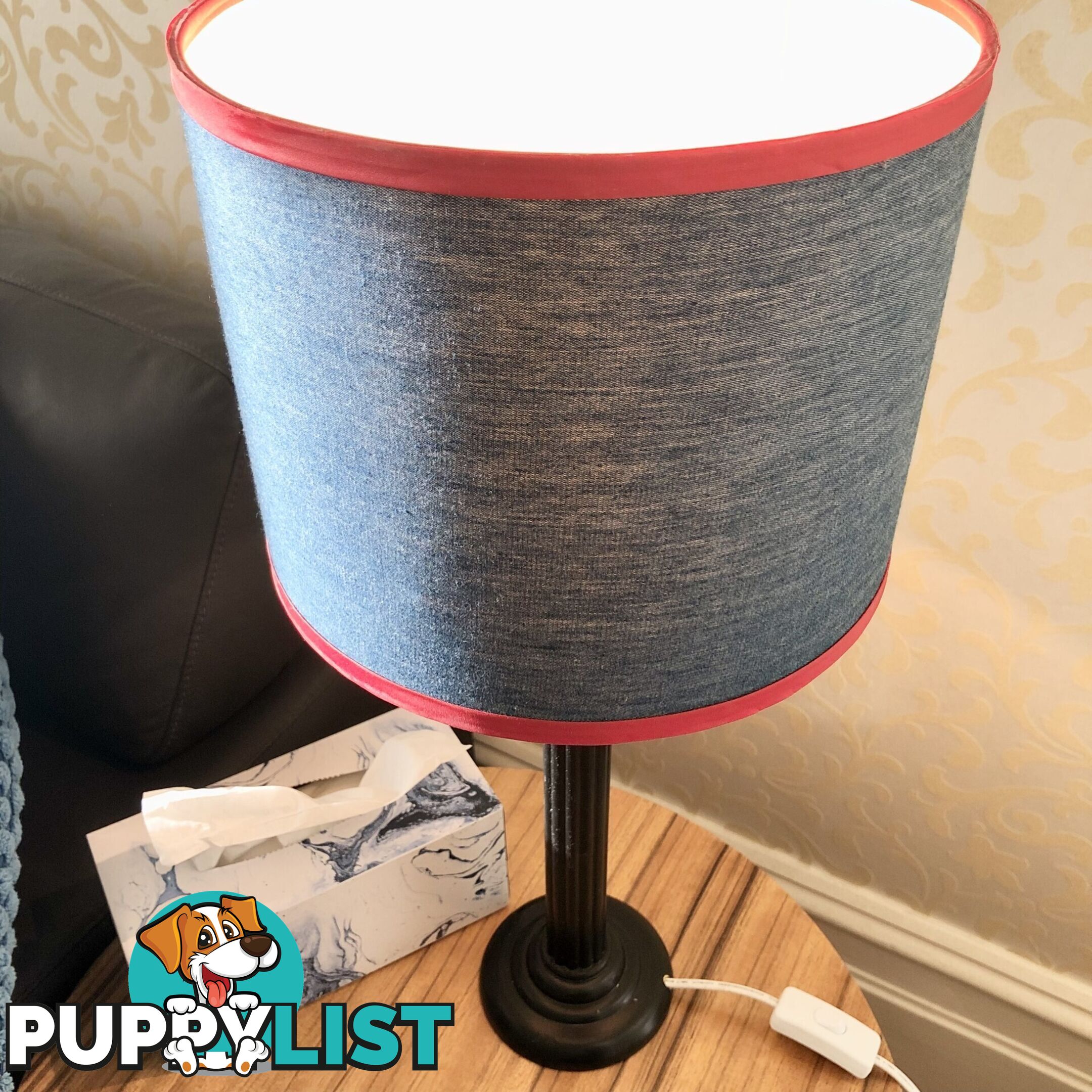 💡Contemporary Style Blue Red and Black Side Table Lamp