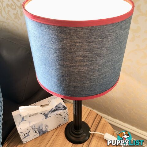 💡Contemporary Style Blue Red and Black Side Table Lamp