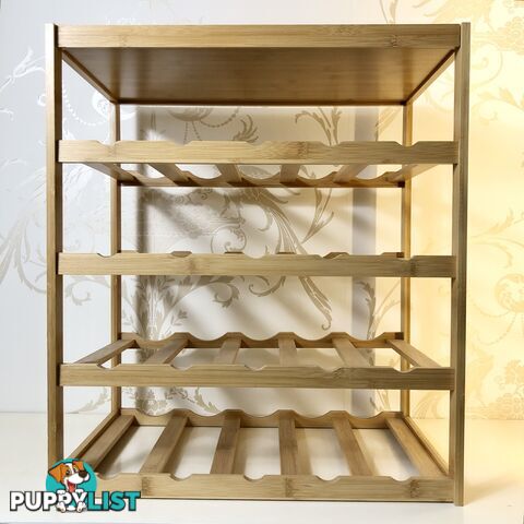 🌿5-Tier 20 Bottle Tray Top Bamboo Wine Storage Rack