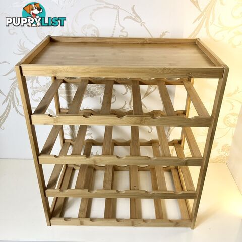 🌿5-Tier 20 Bottle Tray Top Bamboo Wine Storage Rack