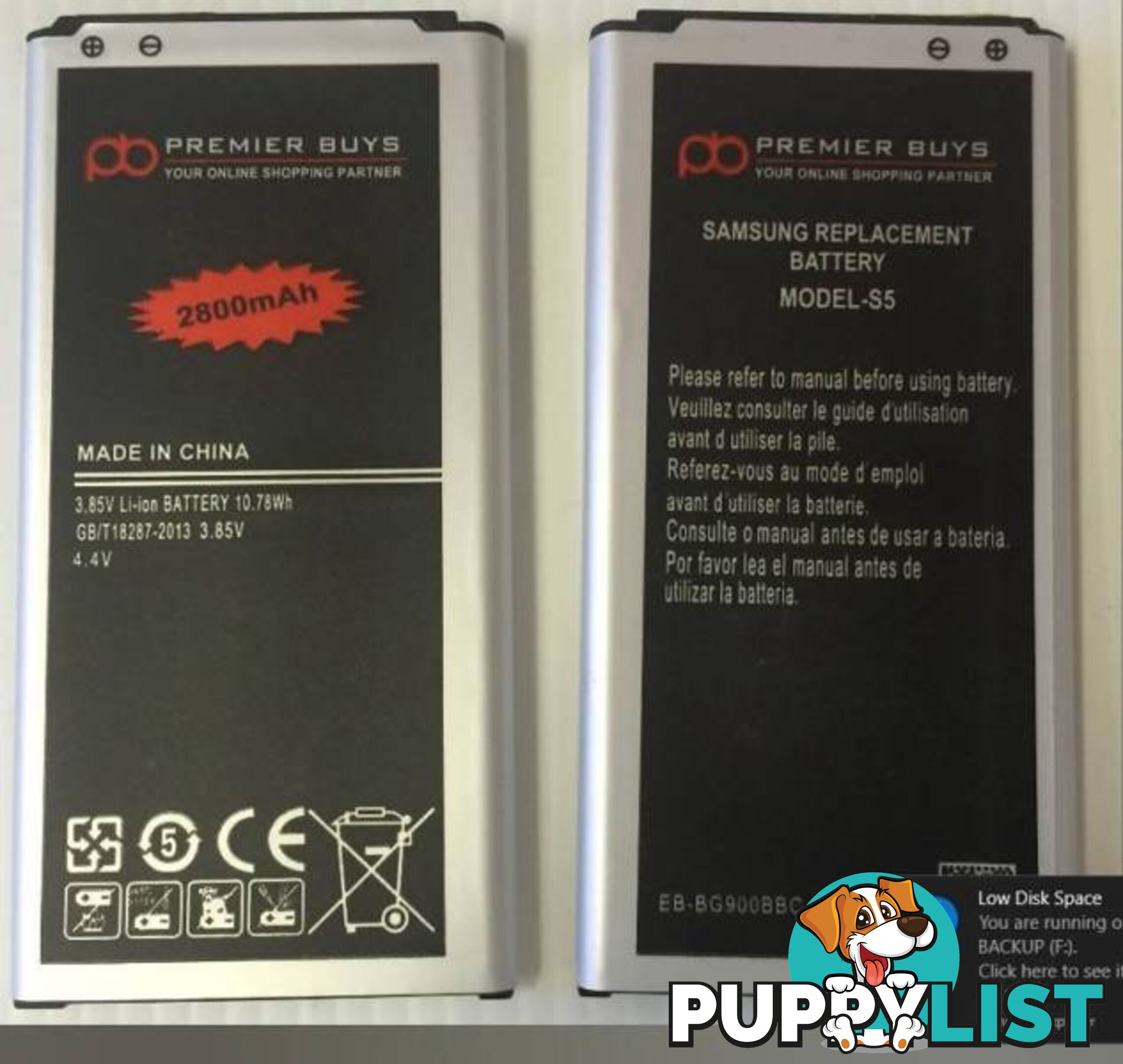 SAMSUNG S3, S4, S5 REPLACEMENT BATTERIES (new)