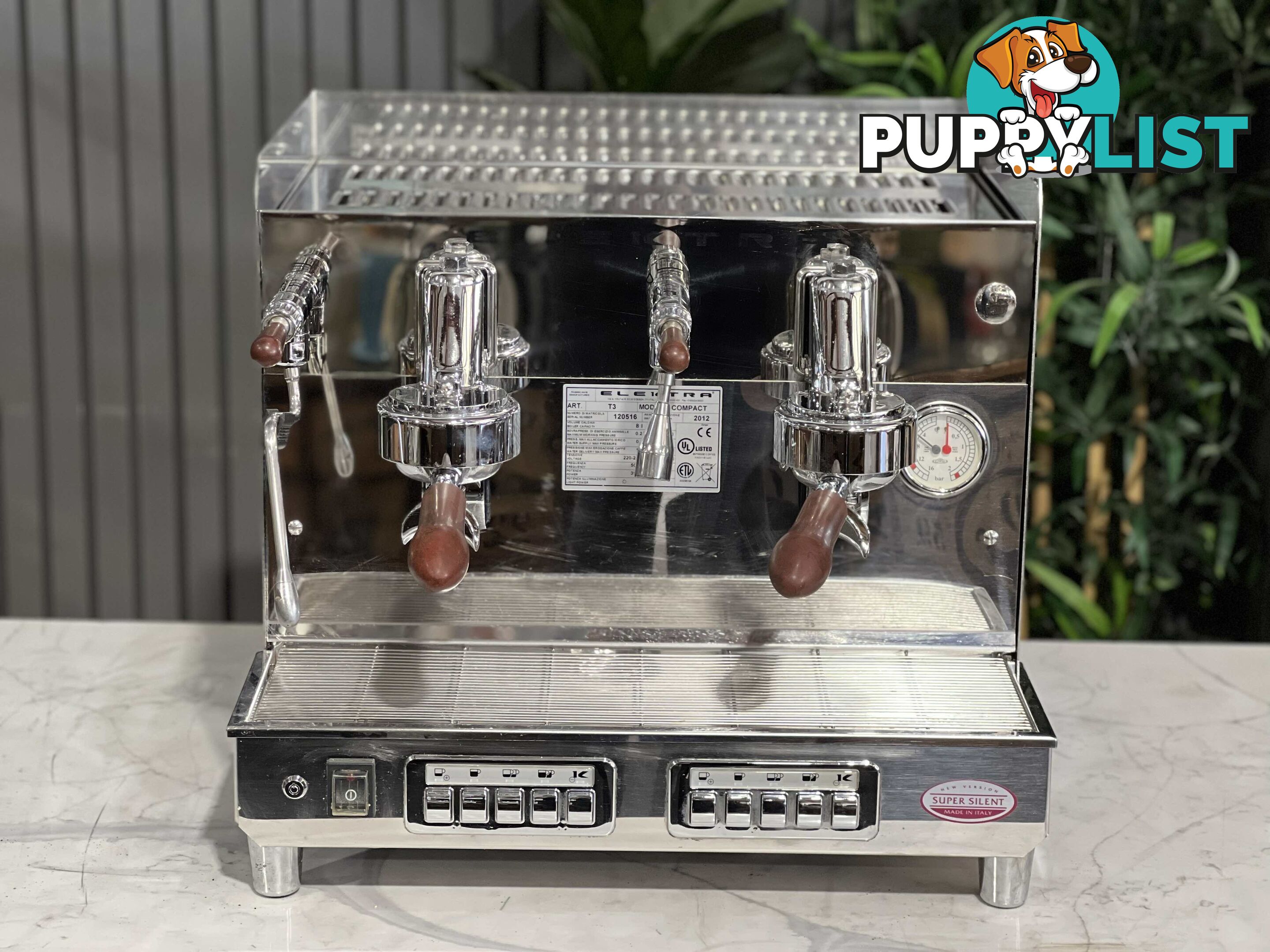 ELEKTRA SIXTIES T3 COMPACT VOLUMETRIC 2 GRP STAINLESS ESPRESSO COFFEE MACHINE MAKER