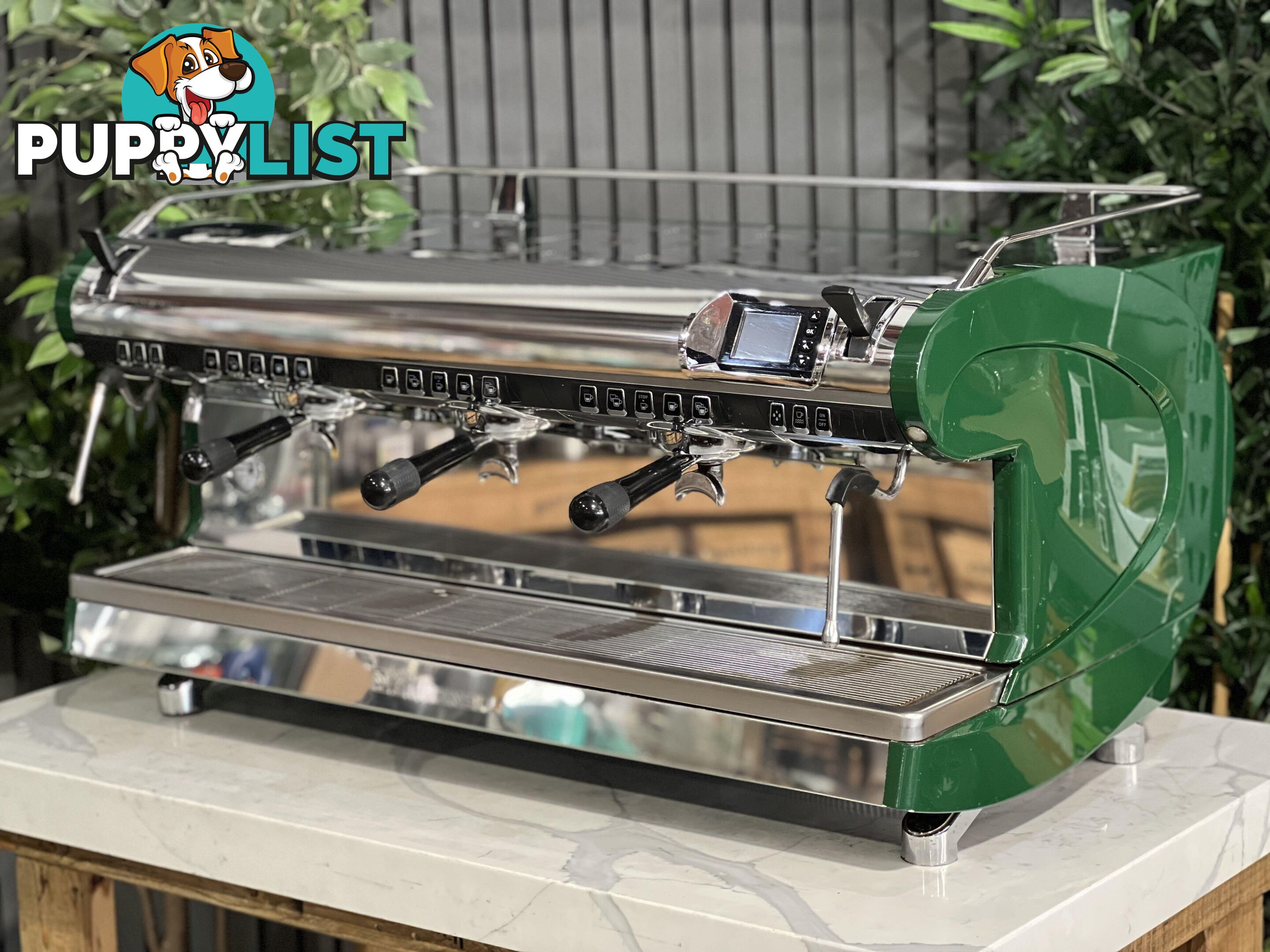 NUOVA SIMONELLI AURELIA WAVE VOLUMETRIC 3 GROUP GREEN ESPRESSO COFFEE MACHINE CAFE COMMERCIAL