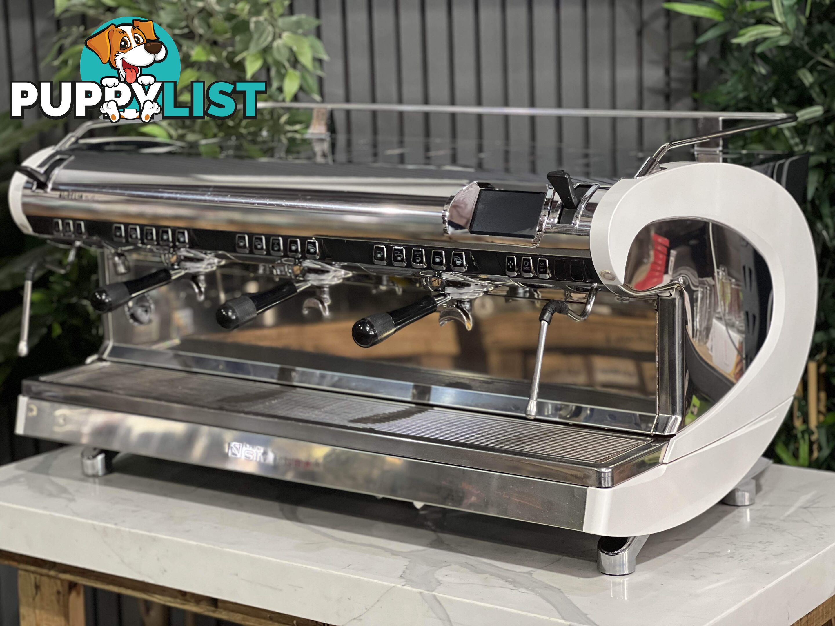 NUOVA SIMONELLI AURELIA WAVE VOLUMETRIC 3 GROUP WHITE & STAINLESS ESPRESSO COFFEE MACHINE CAFE