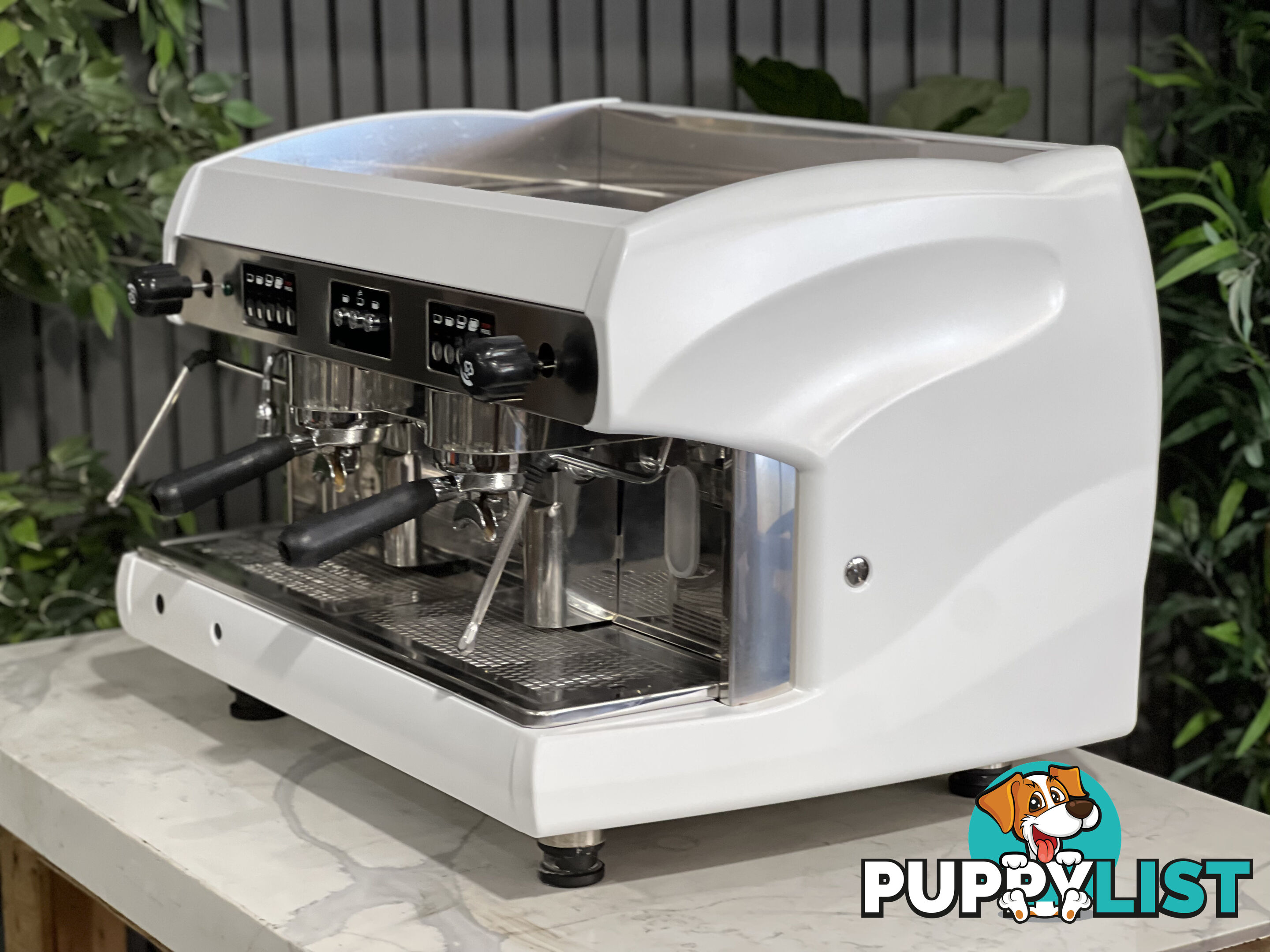 WEGA POLARIS 2 GROUP ESPRESSO COFFEE MACHINE LOW CUP WHITE COMMERCIAL CAFE