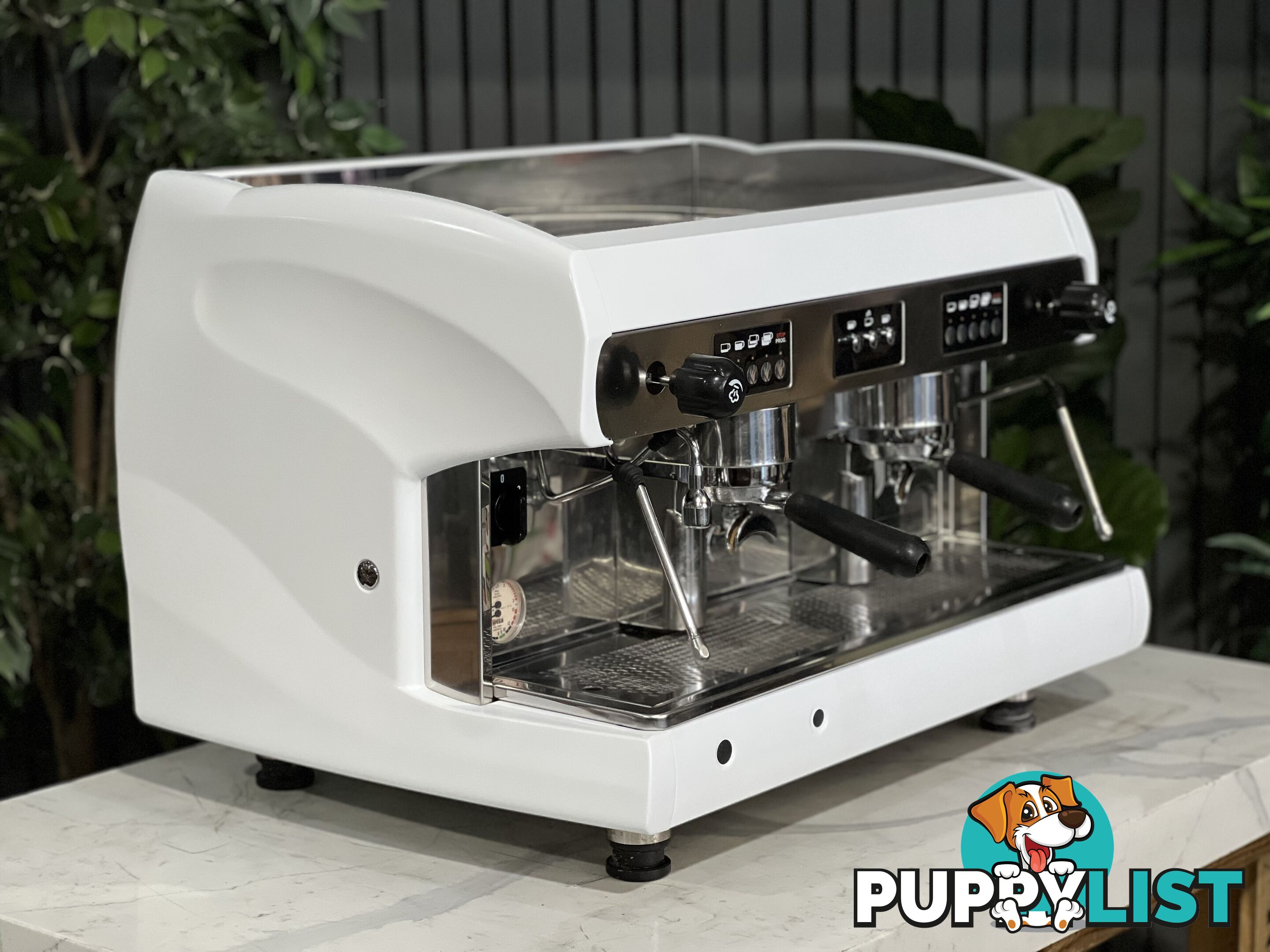 WEGA POLARIS 2 GROUP ESPRESSO COFFEE MACHINE LOW CUP WHITE COMMERCIAL CAFE