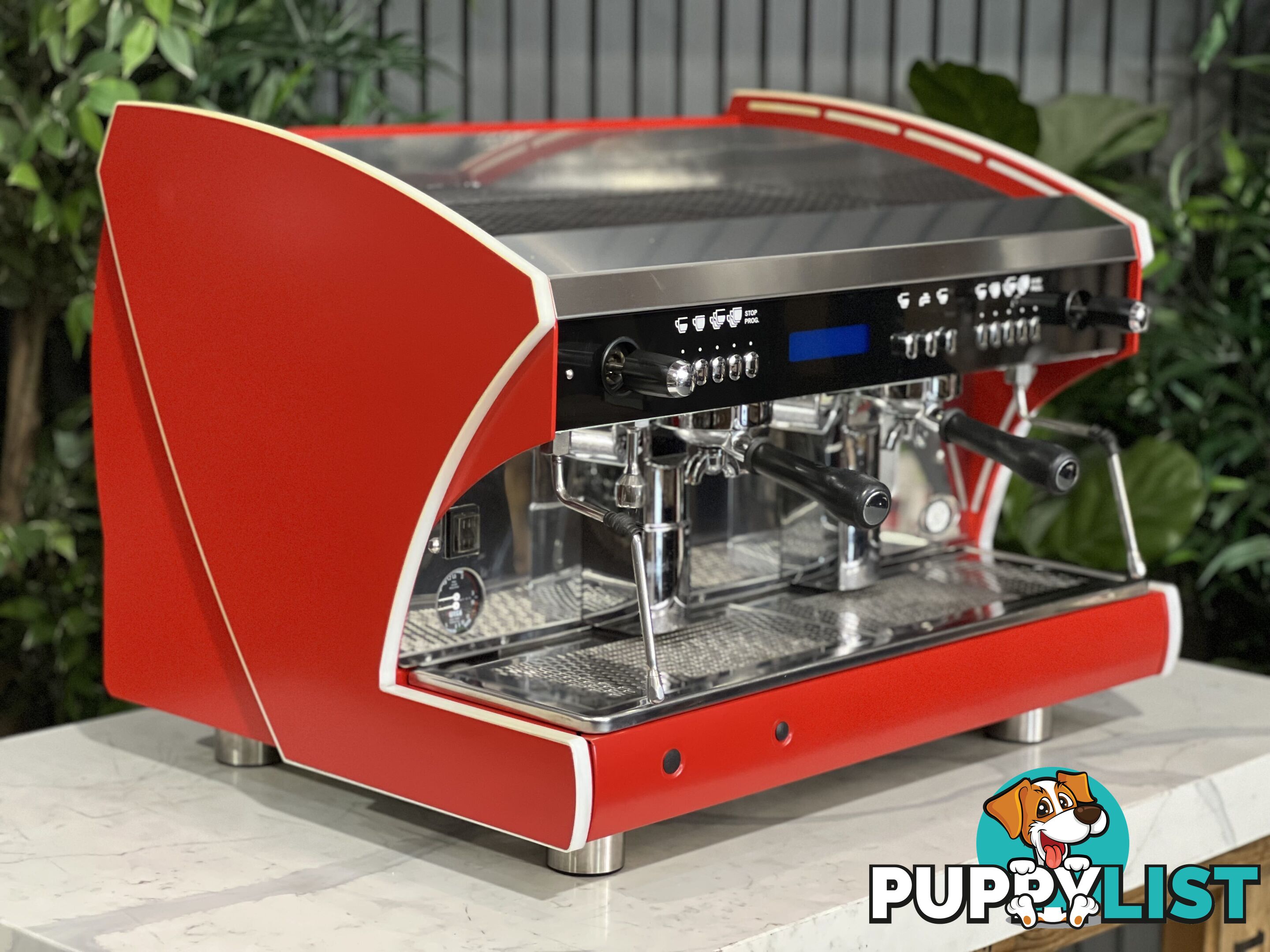 WEGA POLARIS TRON 2 GROUP ESPRESSO COFFEE MACHINE DEEP RED