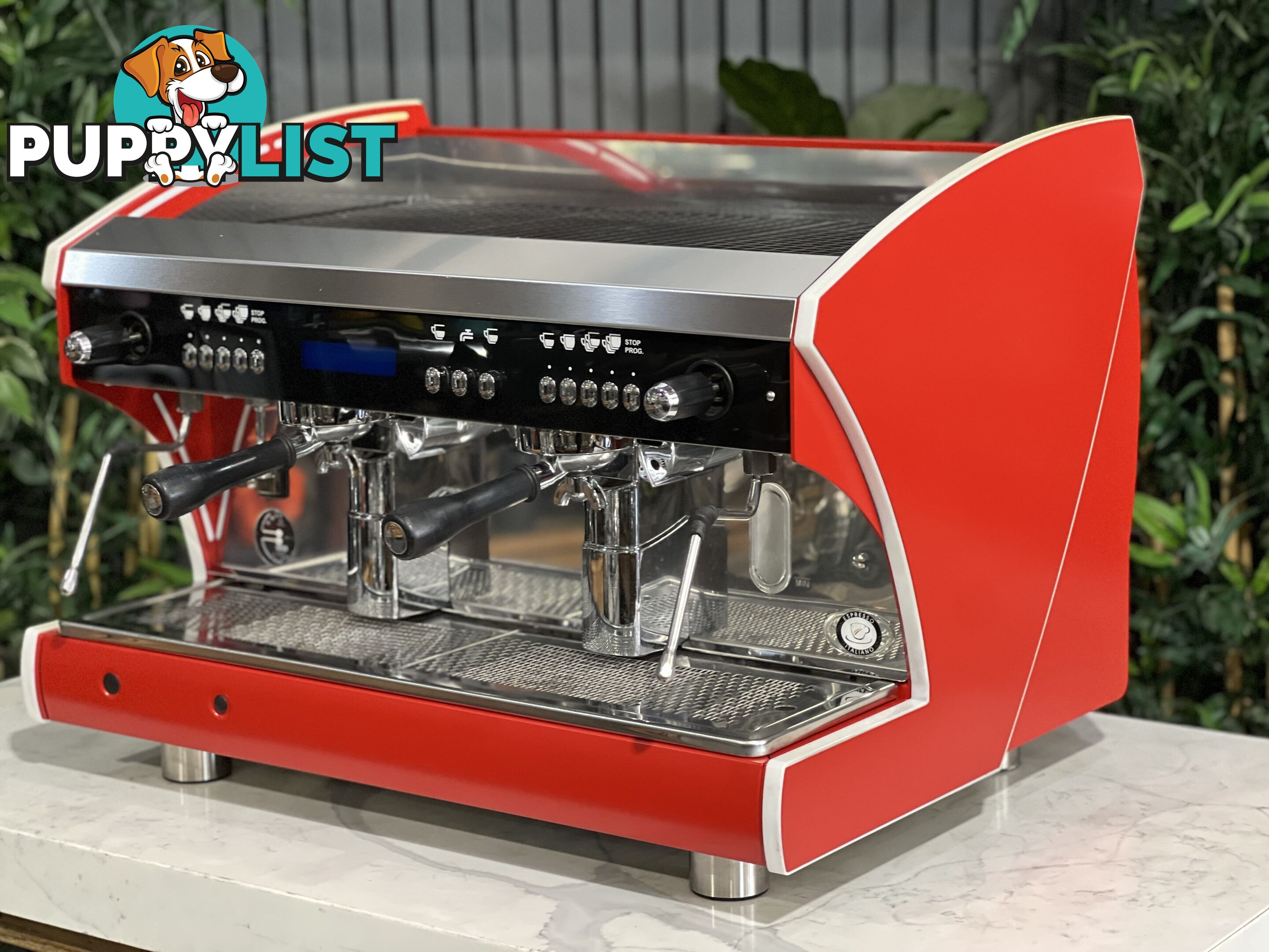 WEGA POLARIS TRON 2 GROUP ESPRESSO COFFEE MACHINE DEEP RED