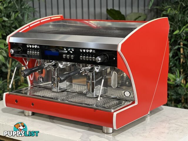 WEGA POLARIS TRON 2 GROUP ESPRESSO COFFEE MACHINE DEEP RED