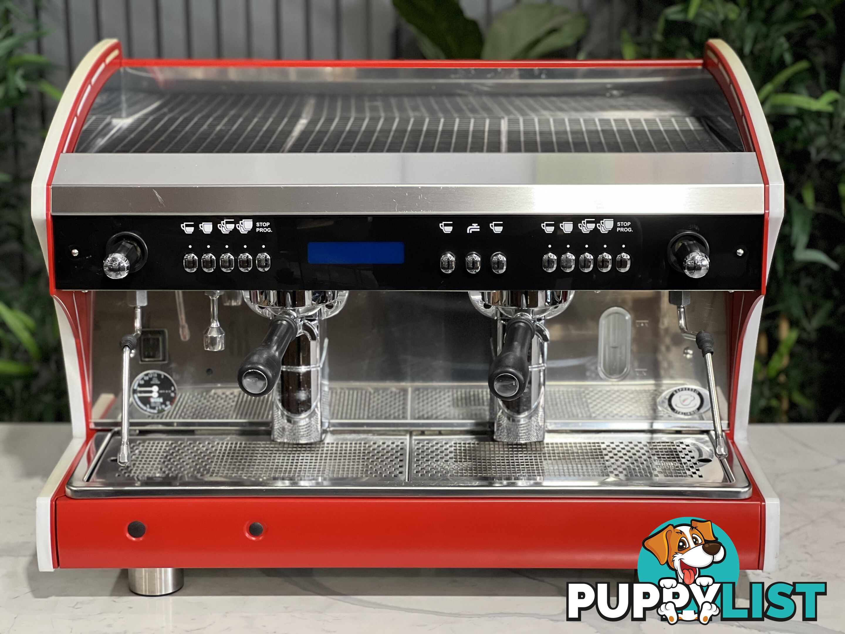 WEGA POLARIS TRON 2 GROUP ESPRESSO COFFEE MACHINE DEEP RED