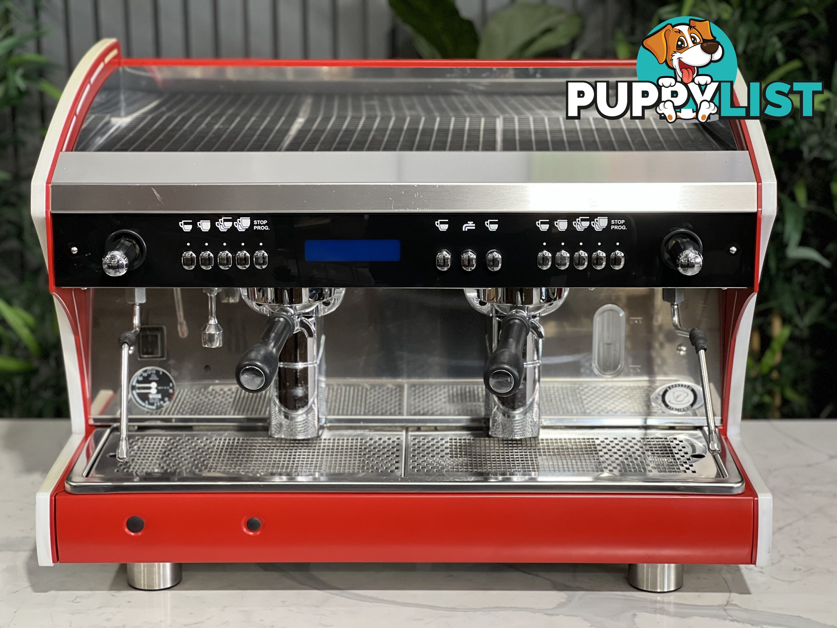 WEGA POLARIS TRON 2 GROUP ESPRESSO COFFEE MACHINE DEEP RED