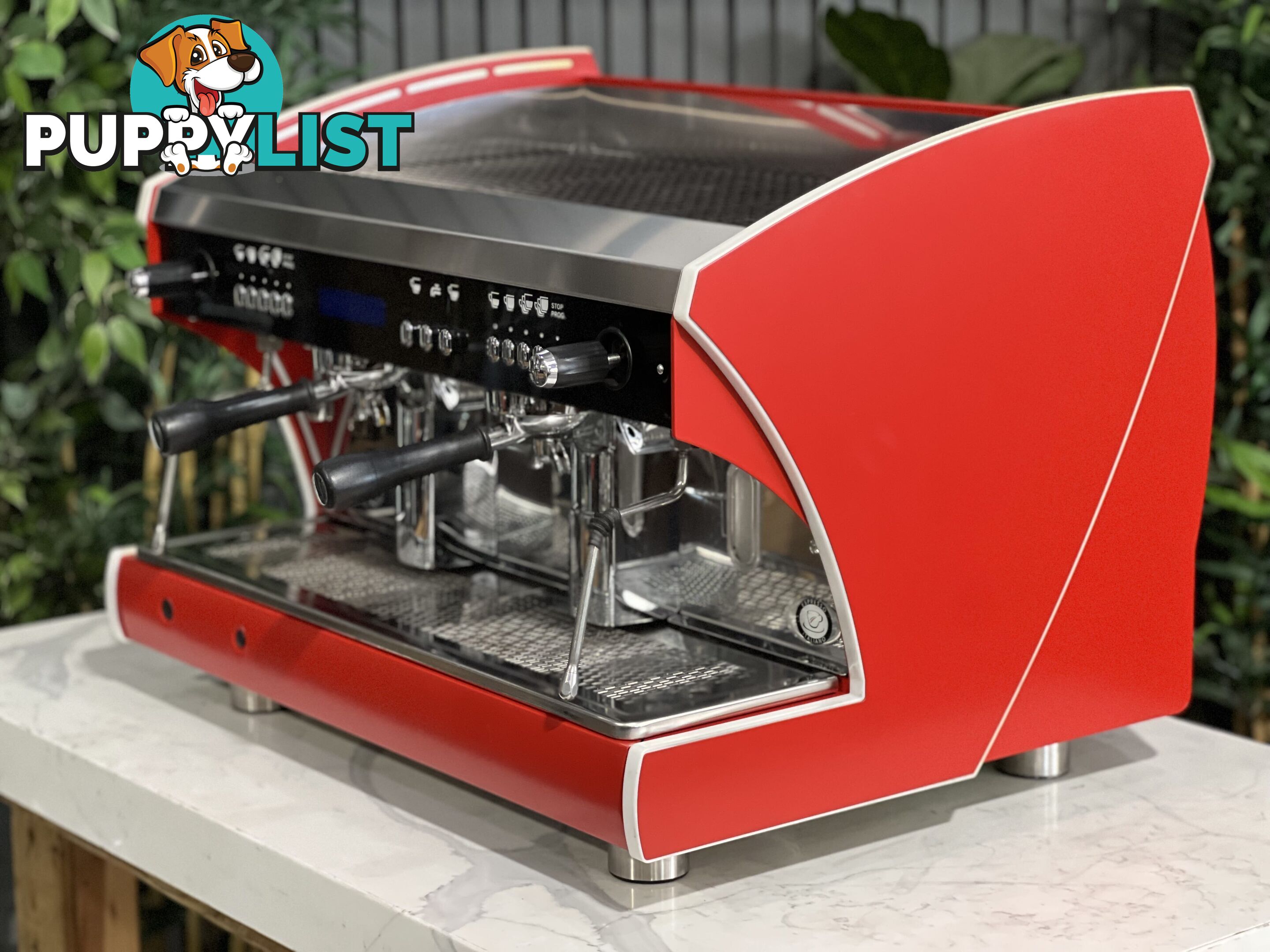 WEGA POLARIS TRON 2 GROUP ESPRESSO COFFEE MACHINE DEEP RED