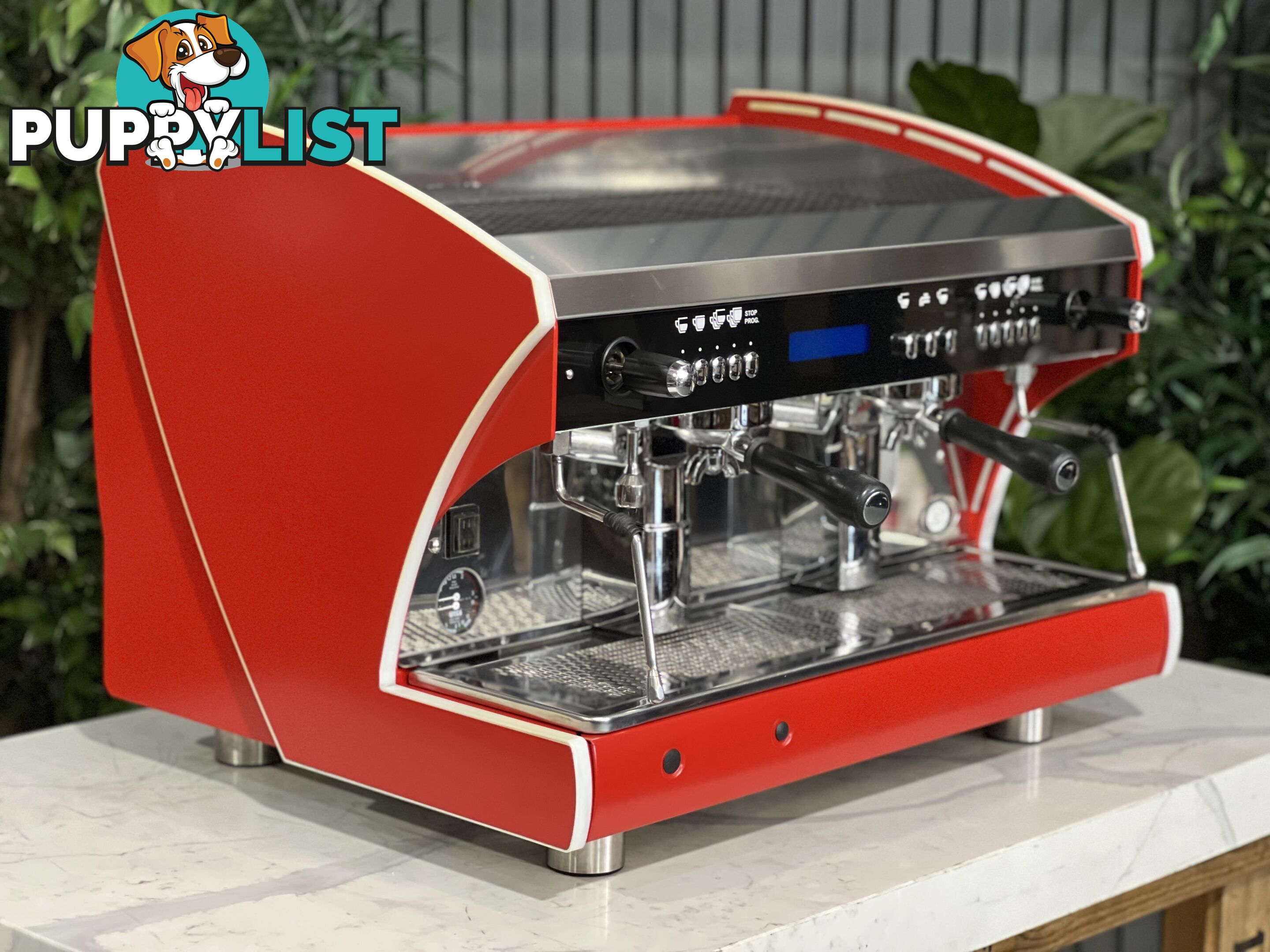 WEGA POLARIS TRON 2 GROUP ESPRESSO COFFEE MACHINE DEEP RED