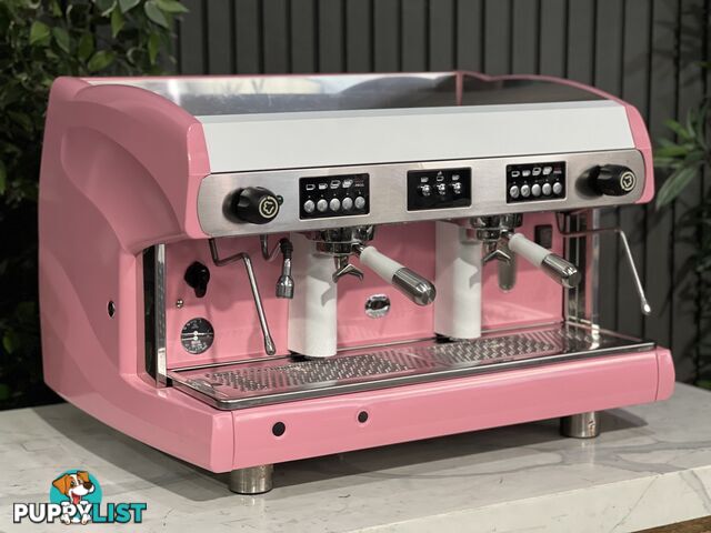 WEGA POLARIS 2 GROUP ESPRESSO COFFEE MACHINE HIGH CUP PINK & WHITE