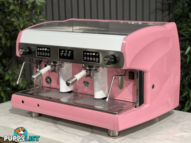 WEGA POLARIS 2 GROUP ESPRESSO COFFEE MACHINE HIGH CUP PINK & WHITE