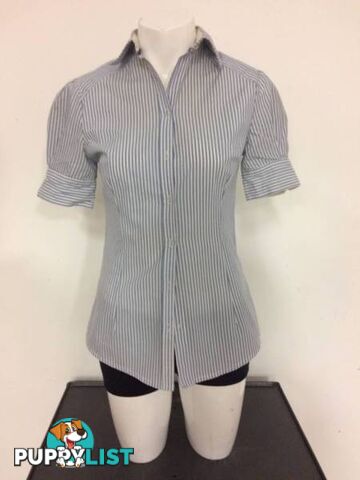 Junior  look blue & white stripe shirt