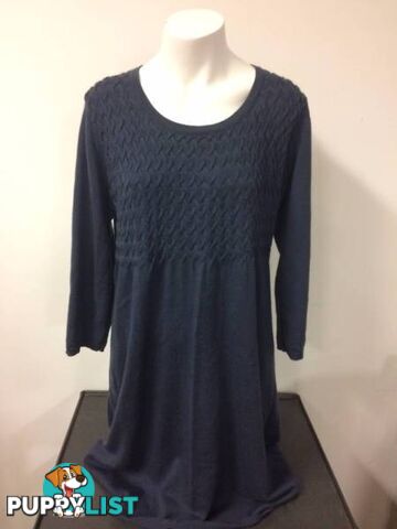 Woollen dark blue lady dress