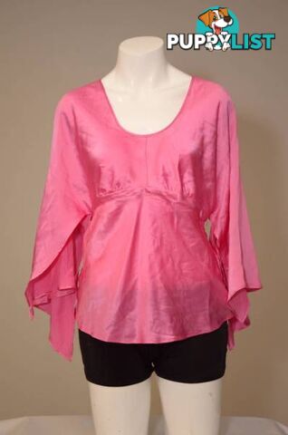 Ladies Pink Silk Top - Size L