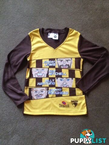 Hawks long sleeve AFL top Size 7-8