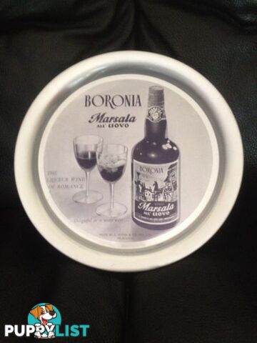 Vintage Boronia Marsala Round Drinks Tray