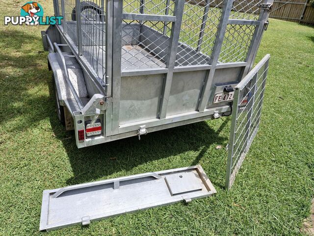 7ft x 4ft Box Caged with Ramp Galv Trailer