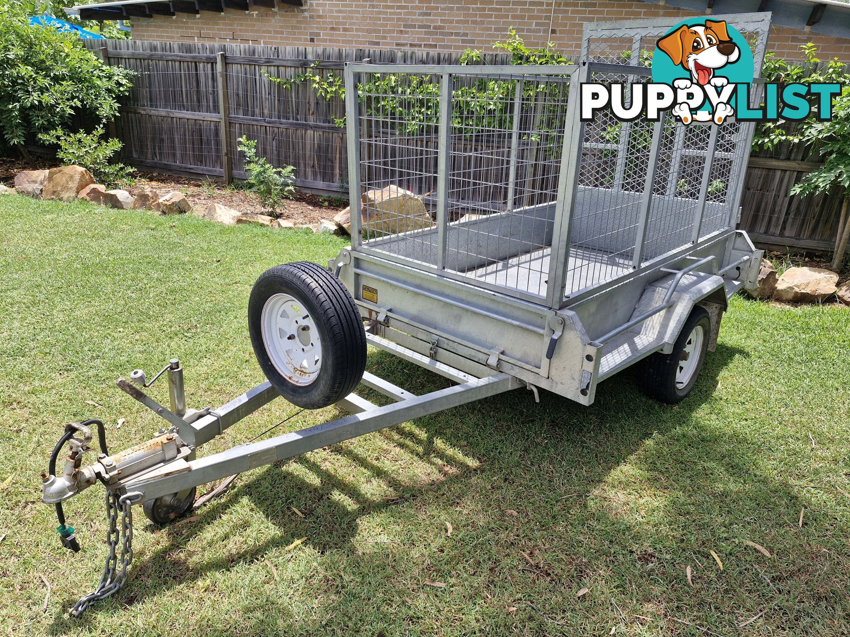 7ft x 4ft Box Caged with Ramp Galv Trailer