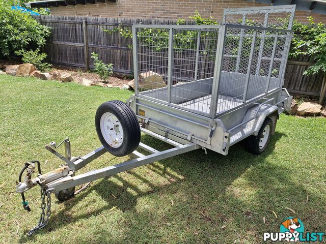 7ft x 4ft Box Caged with Ramp Galv Trailer