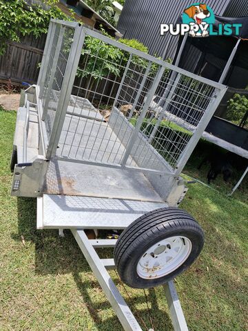 7ft x 4ft Box Caged with Ramp Galv Trailer