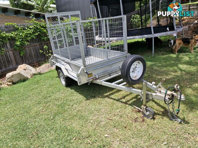 7ft x 4ft Box Caged with Ramp Galv Trailer