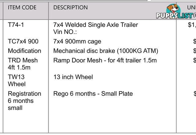 7ft x 4ft Box Caged with Ramp Galv Trailer