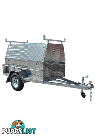 6 x 4 WT-1 ENCLOSED TRAILER ALUMINIUM BODY ON GAL CHASSIS SINGLE AXLE 197 kg TARE 750 ATM